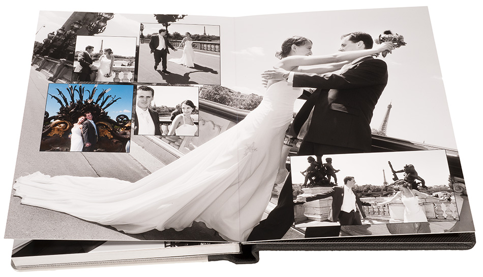 Création personnalisié du montage du livre de votre mariage planche par planche